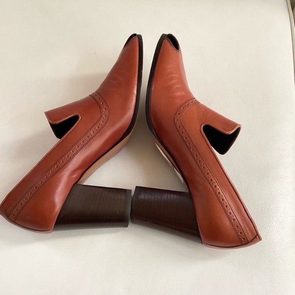 Celine Leather Brown Peep Toe Pump 80 SZ 6/36 - Picture 3 of 12